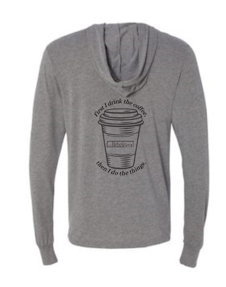 The Rebel Bean "Life Begins After Coffee" Long Sleeve Hooded T-Shirt