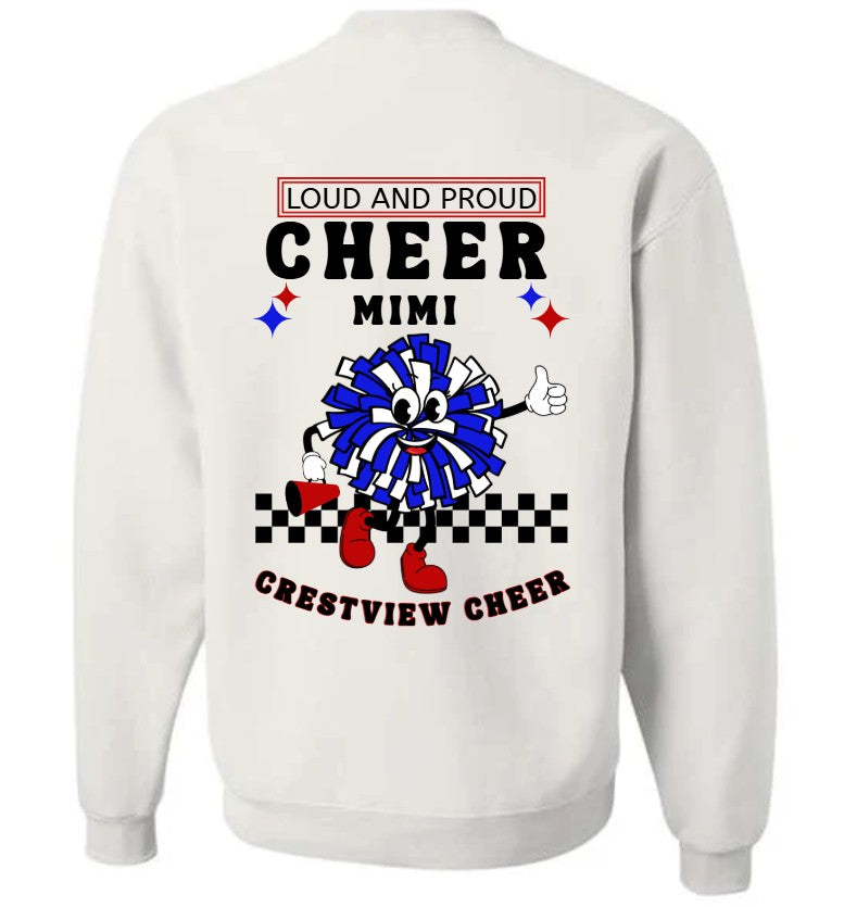 Custom Cheer Grandma or Grandpa Crewneck Sweatshirt