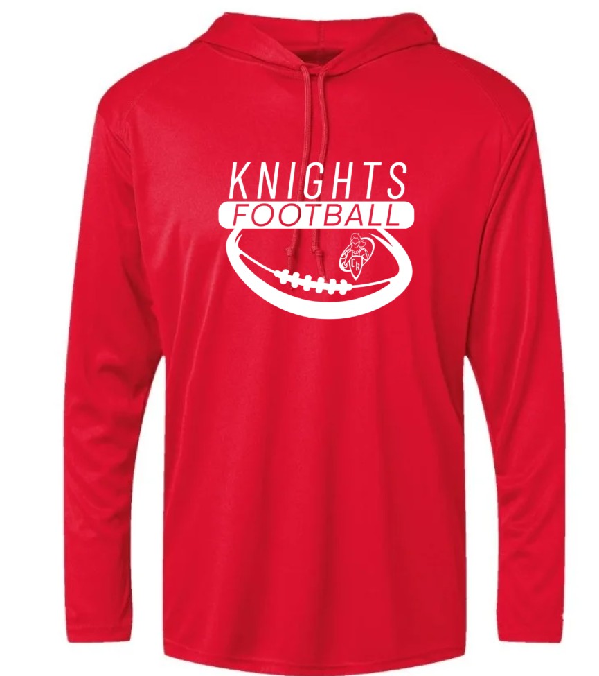 "Knights Football Half Ball" Long Sleeve Hooded Tee