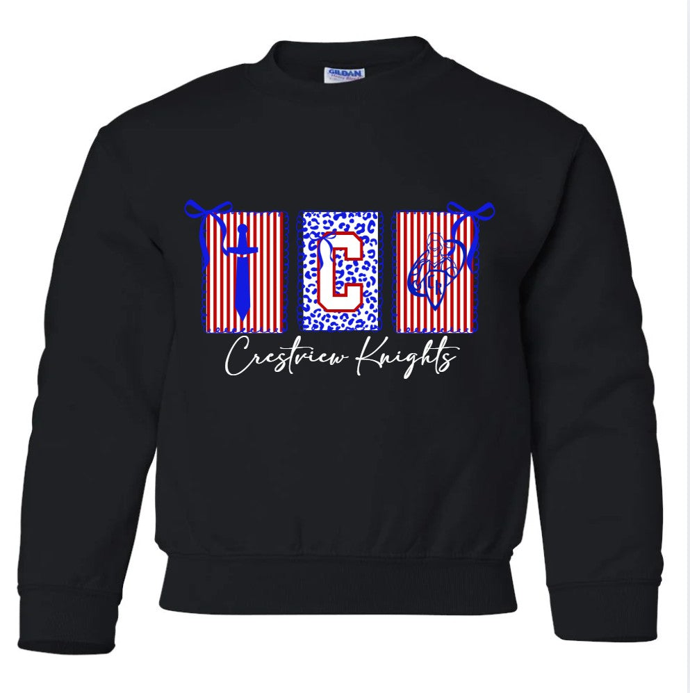 "Tags and Bows Knights" Youth Crewneck Sweatshirt
