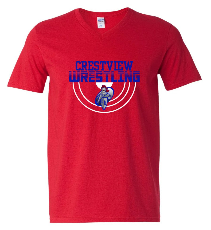 Wrestling Half Mat V Neck Tee