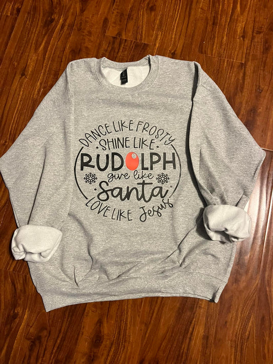 "Dance Like Frosty Love Like Jesus" Boscovs Crewneck