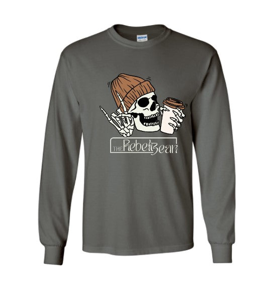 The Rebel Bean "I got coffee in my bones" Long Sleeve Tee