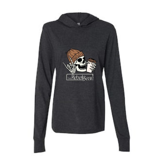The Rebel Bean "I Got Coffee In My Bones" Long Sleeve Hooded T-Shirt