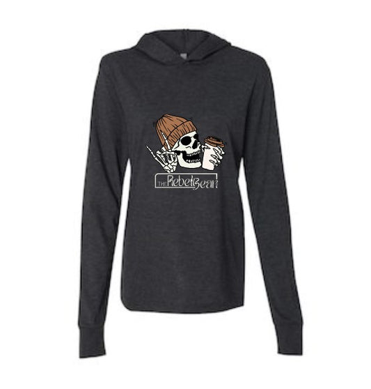 The Rebel Bean "I Got Coffee In My Bones" Long Sleeve Hooded T-Shirt
