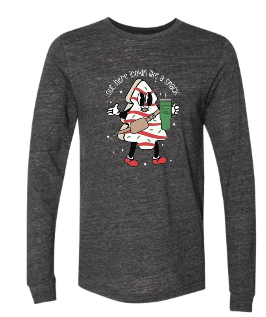 The Rebel Bean  "Christmas Tree Cake" Long Sleeve Tee