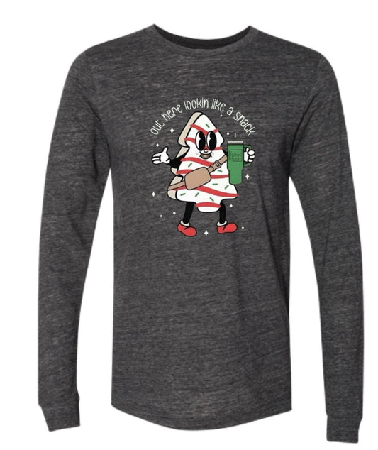 The Rebel Bean  "Christmas Tree Cake" Long Sleeve Tee