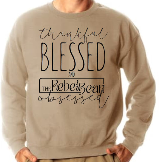The Rebel Bean "Thankful Blessed" Boscov Crewneck Sweatshirt