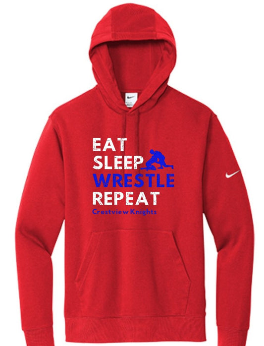 Crestview "Nike Eat Sleep Wrestle Repeat" Wrestling Hoodie