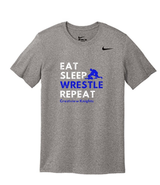 Crestview "Nike Eat Sleep Wrestle Repeat" Wrestling Tee
