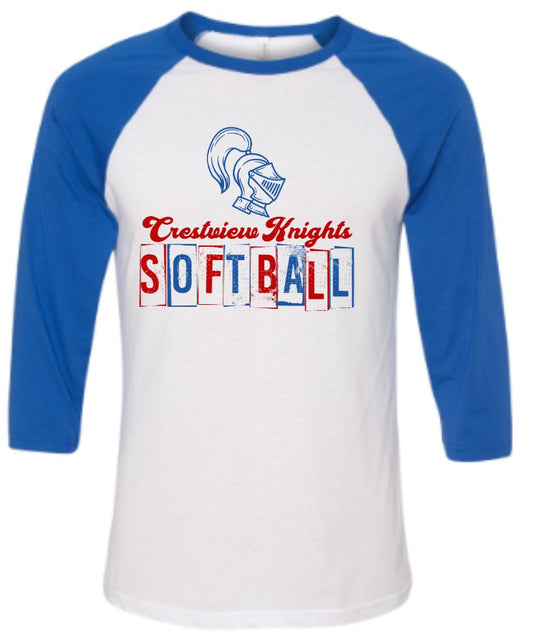 Crestview "Knights Softball" Baseball Raglan