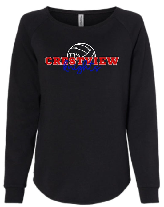 Crestview "Crestview Knights Half Volleyball" Women's Butter Crewneck Sweatshirt