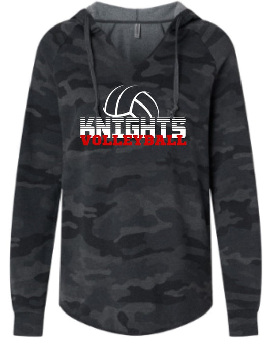 Crestview "Knights Volleyball Half Ball" Women's Butter Hooded Pullover Sweatshirt