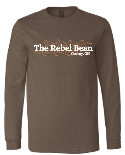 The Rebel Bean  "Life Happens, Coffee Helps" Bella LE Long Sleeve Tee