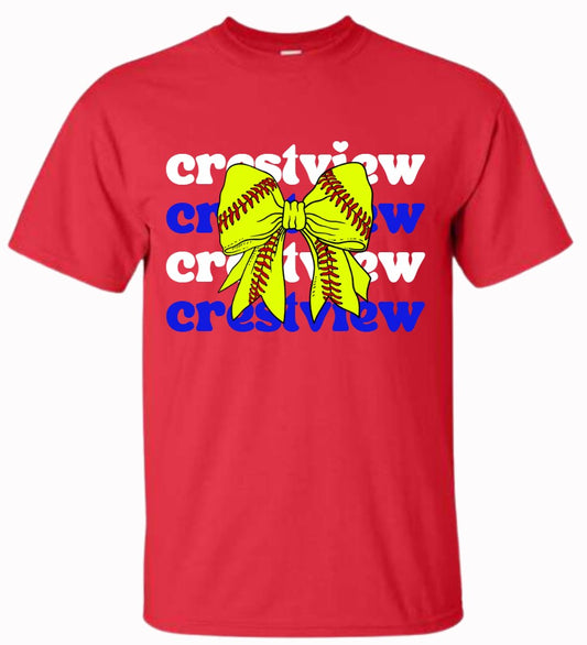 Crestview "Softball Bow" T-shirt