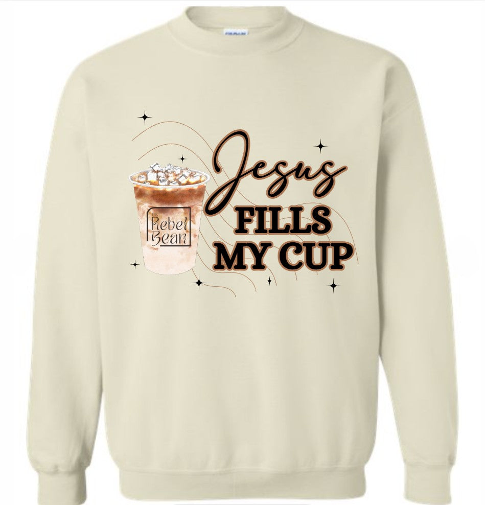 The Rebel Bean "Jesus Fills My Cup" Crewneck Sweatshirt