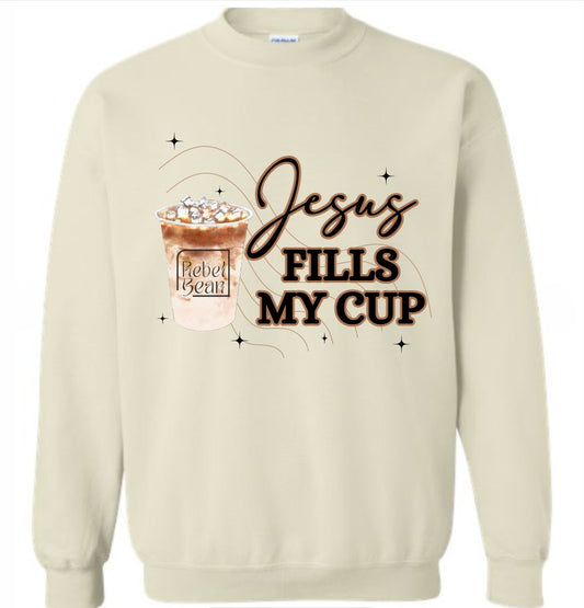 The Rebel Bean "Jesus Fills My Cup" Crewneck Sweatshirt