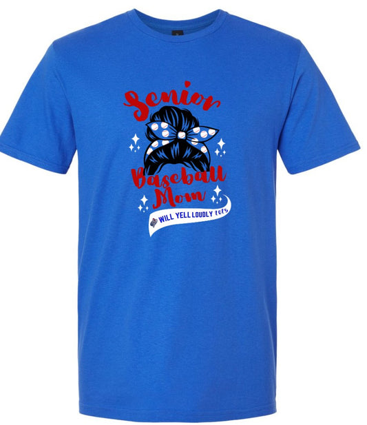 Senior Baseball Mom Softstyle Gildan Tee
