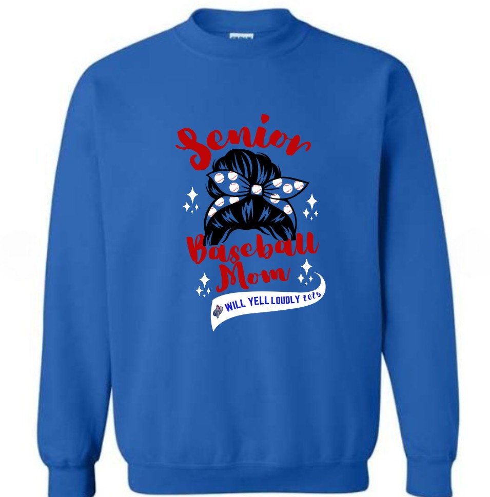Senior Baseball Mom Gildan Heavy Blend Crewneck