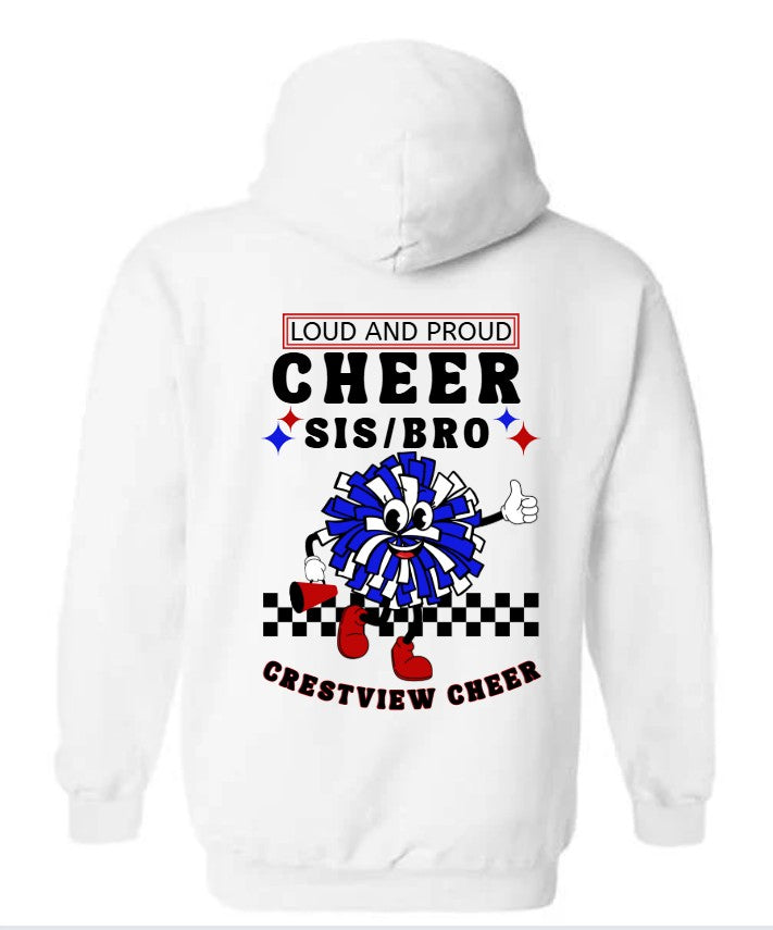 Custom Cheer Sis or Bro Hoodie Sweatshirt