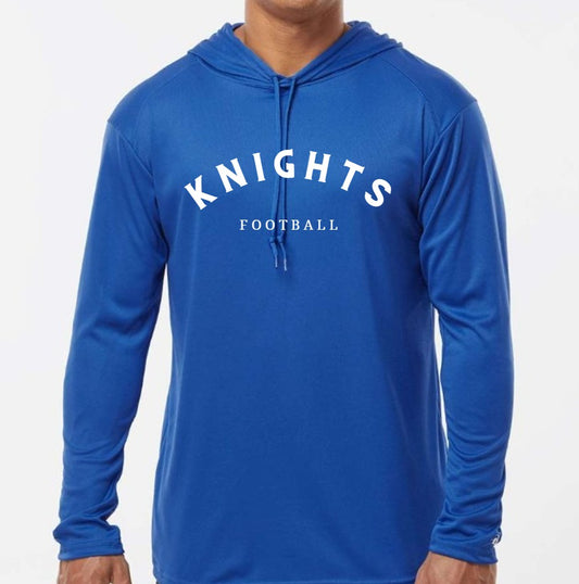 "Knights Football" Long Sleeve Hooded Tee
