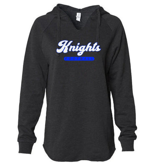 "Cursive Knights Football" Women's Butter Hooded Pullover Sweatshirt