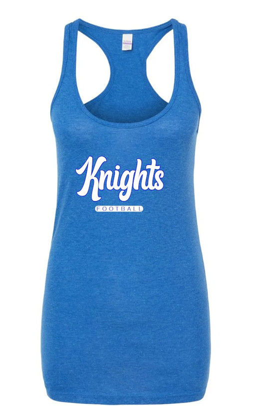 "Cursive Knights Football" Women's Racerback Tank