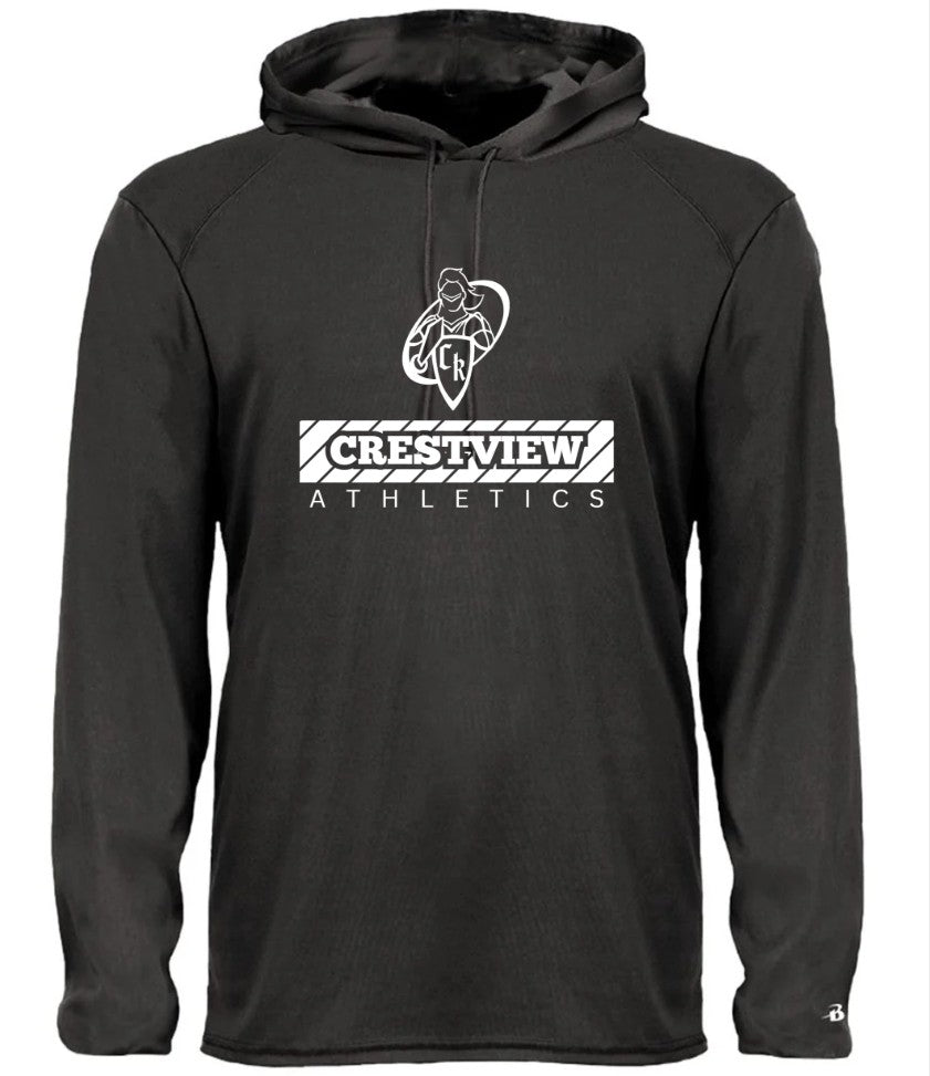 "Crestview Athletics" Long Sleeve Hooded Tee