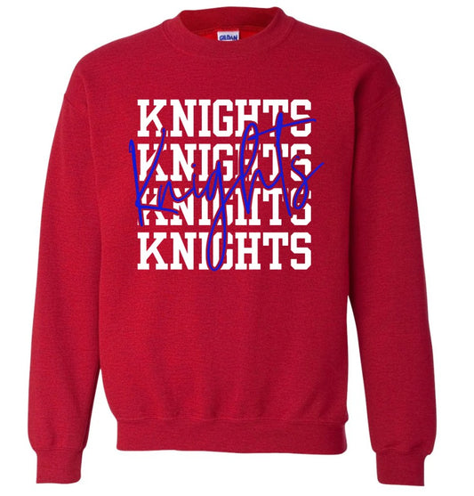 "Knights Repeated Overlay" Crewneck Sweatshirt