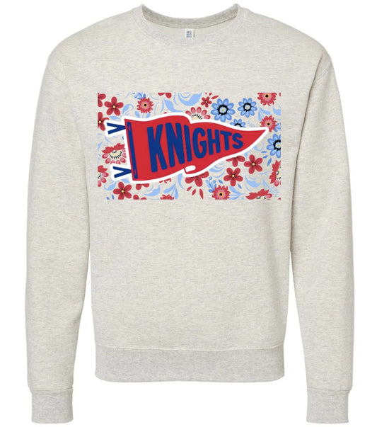 "Knights Flag Floral" Crewneck Sweatshirt