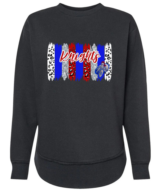 "Knights Leopard Glitter Paint" Crew Neck Sweatshirt