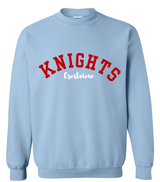 "Knights Crestview Light Blue" Crewneck Sweatshirt