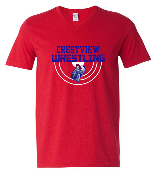 Wrestling Half Mat V Neck Tee