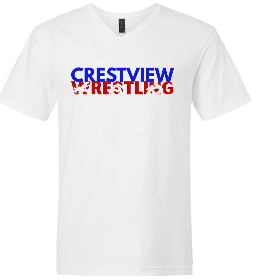Wrestling Outlines V Neck Tee