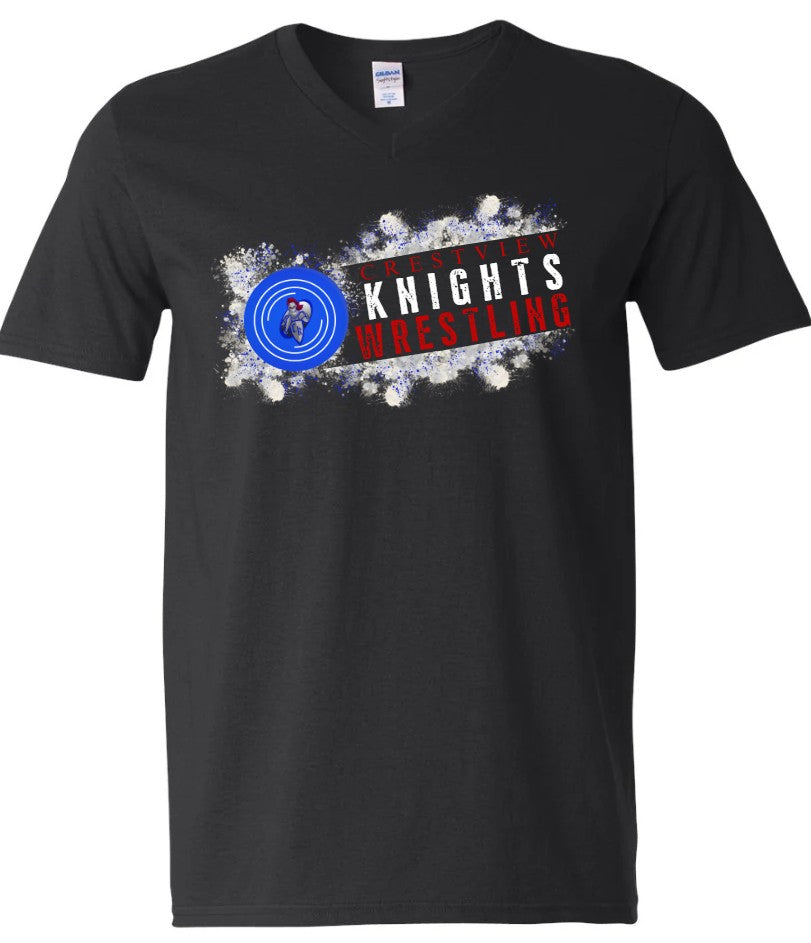 Wrestling Smoke V Neck Tee