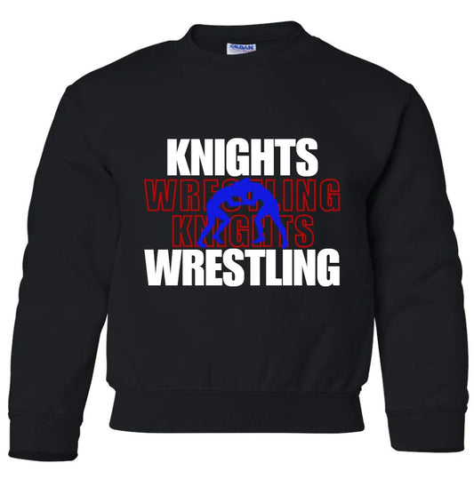 "Knights Wrestling Knights Wrestling" Youth Crewneck Sweatshirt