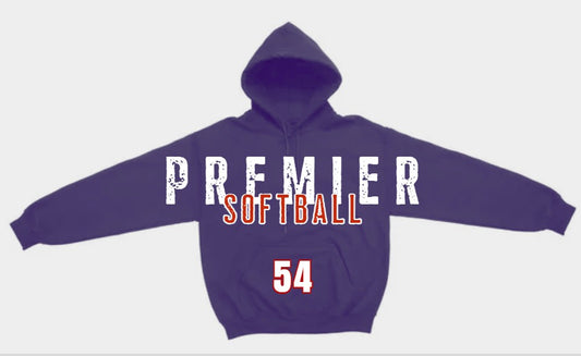 GIANT "Premier Softball" Print Hoodie (Email me at createwithsara@outlook.com with your order number and what number for pocket)