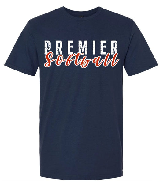 "Premier Softball" Script Tee (Email me at createwithsara@outlook.com with your order number and what name and number for back)