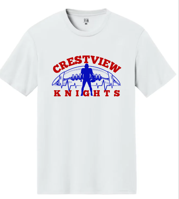 "Crestview Knights Football Heartbeat" Tee