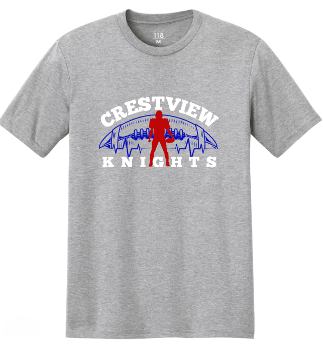"Crestview Knights Football Heartbeat" Tee