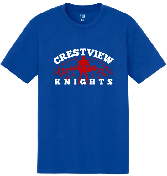 "Crestview Knights Football Heartbeat" Tee