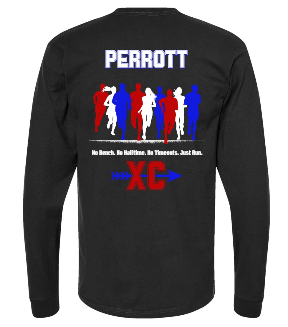 "Crestview Cross Counrty No Bench. No Halftime." Long Sleeve Personalized Tee
