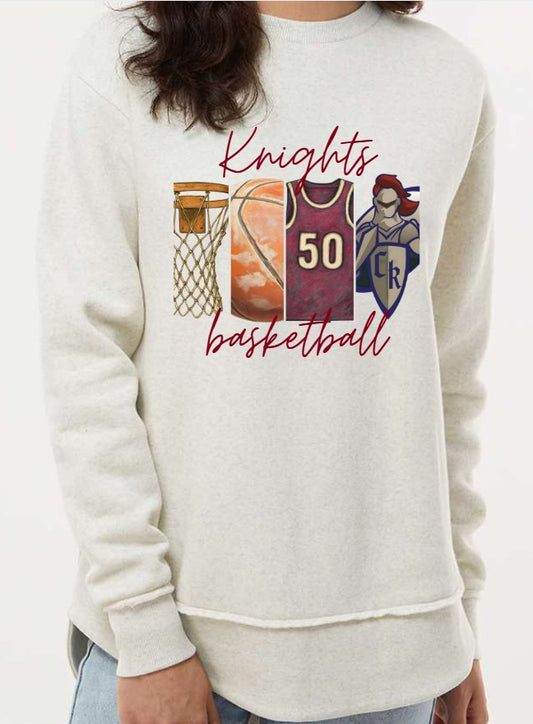 "Vintage Knights Basketball" Crewneck Sweatshirt